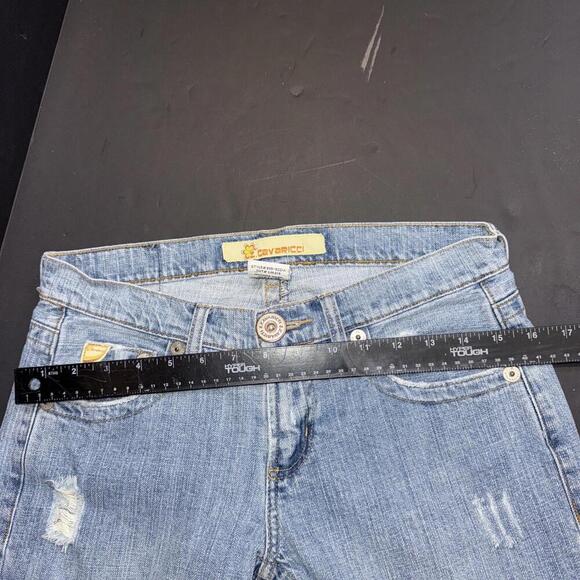 Z Cavaricci Distressed Y2K Boho Vintage 2000s  Jean Pants Capris Size 5 - Picture 5 of 13